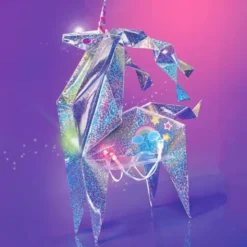 Holografisk Enhörnings Light Up Origami Pyssel