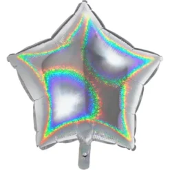 Holografisk Folieballong Stjärna Silver