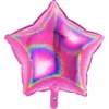 Holografisk Folieballong Stjärna Rosa