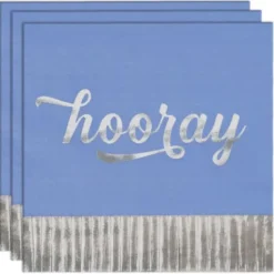 Hooray Servetter Blå & Silver