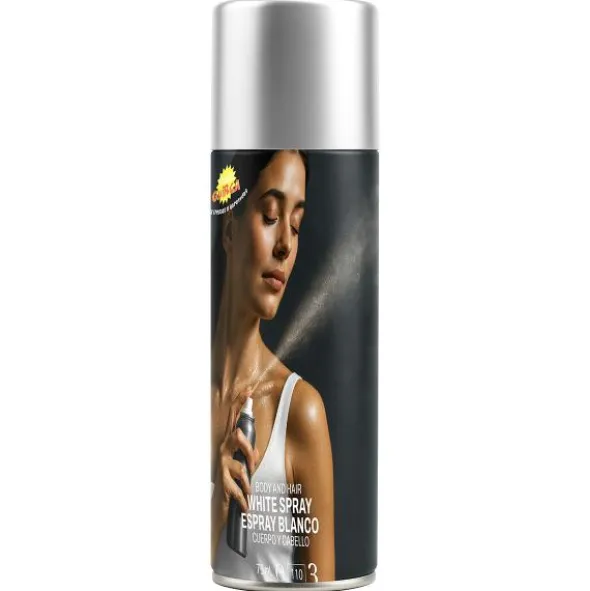 Hår- och Kroppsfärg Glitter Spray Vit