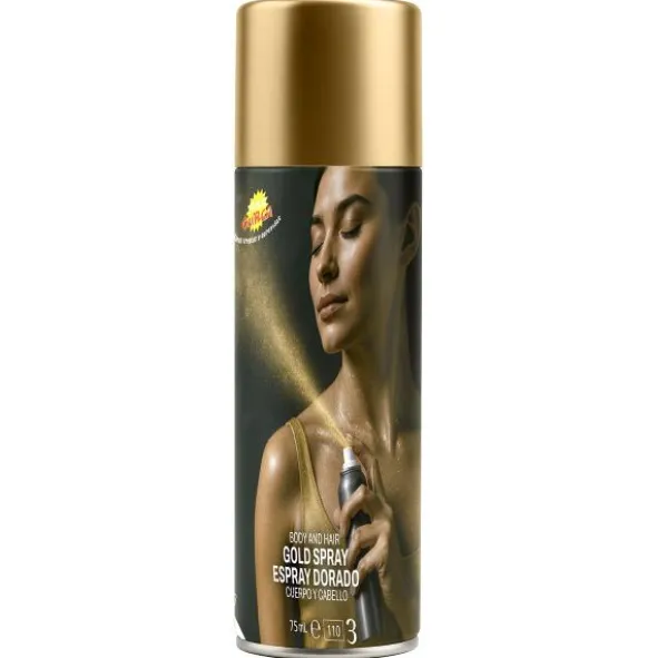 Hår- och Kroppsfärg Glitter Spray Guld