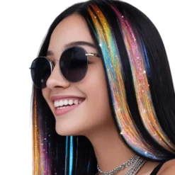 Hårslingor Glitter Flerfärgad (3-pack/͏50 cm)