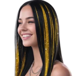 Hårslingor Glitter Guld (3-pack/50 cm)