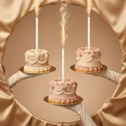 Isfackla Blommor Vit/Guld 25 cm