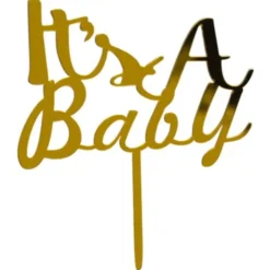 It's A Baby Tårtdekoration Guld