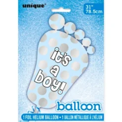 It's A Boy Ballong Ljusblå & Silver