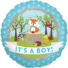 It's A Boy Holografisk Folieballong Skogsdjur