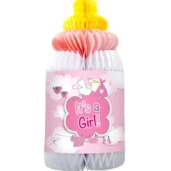 It's A Girl Honeycomb Bordsdekoration