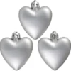 Julgranspynt Silver Hjärta 3-pack