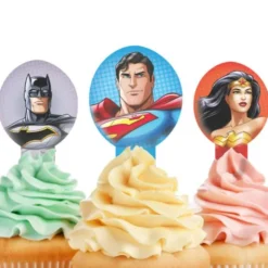 Justice League Ätbara Cupcake Dekorationer