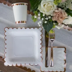Kaffeservetter Scalloped Roseguld