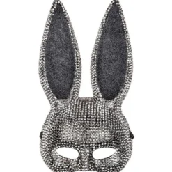 Kanin Halvmask med Strass