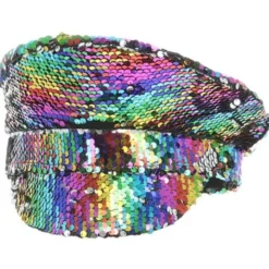 Kaptenshatt Paljetter Rainbow
