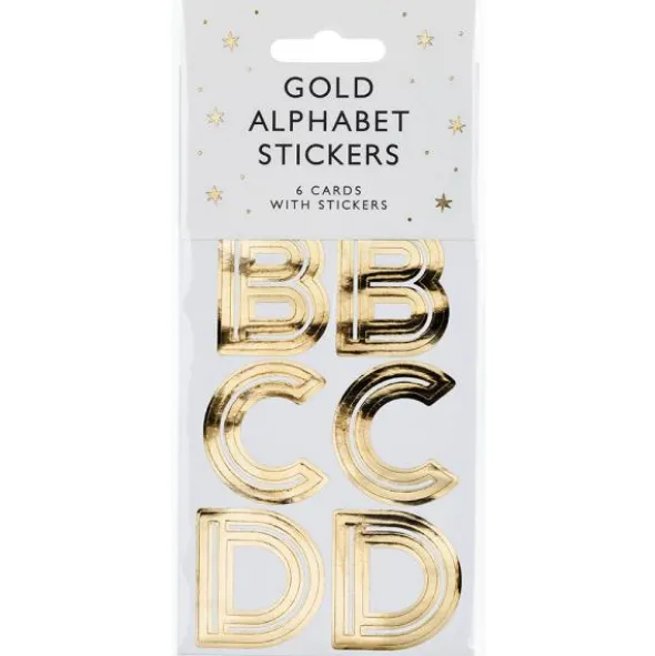 Klistermärken Guld Alfabetet