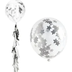 Konfettiballonger med Tofsar Silver