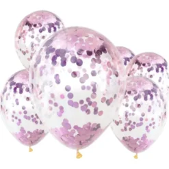 Konfettiballonger Rosa 6-pack