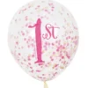Konfettiballonger 1st Rosa