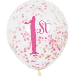 Konfettiballonger 1st Rosa