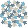 Konfetti Blommor Blågrå/Puderblå/Beige 80-pack