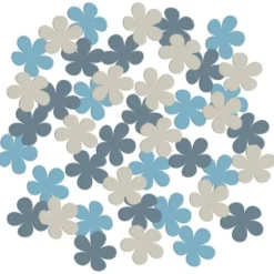 Konfetti Blommor Blågrå/Puderblå/Beige 80-pack