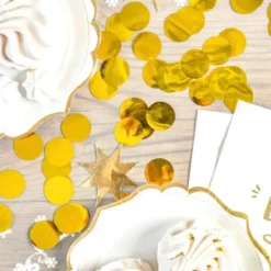 Konfetti Stora Prickar Guld