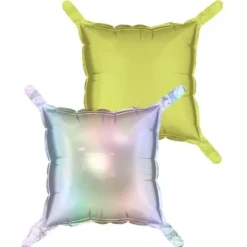 Kuddballonger Holografisk/Neongul 4-pack