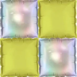 Kuddballonger Holografisk/Neongul 4-pack