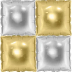 Kuddballonger Silver/Guld 4-pack