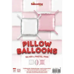 Kuddballonger Silver/Pastellrosa 4-pack