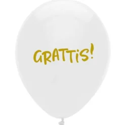 Latexballonger Grattis! 6-pack