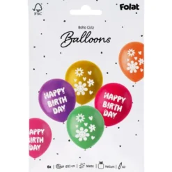Latexballonger Happy Birthday Boho Girlz 6-pack
