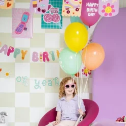 Latexballonger Happy Birthday Boho Girlz 6-pack