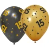 Latexballonger med Stjärnor & Siffran 15 6-pack