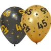 Latexballonger med Stjärnor & Siffran 45 6-pack