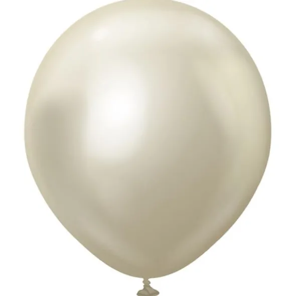 Latexballonger White Gold Chrome (5-pack)