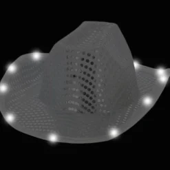LED Cowgirl Hatt Silver