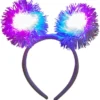 LED Diadem med Pom Poms Vit