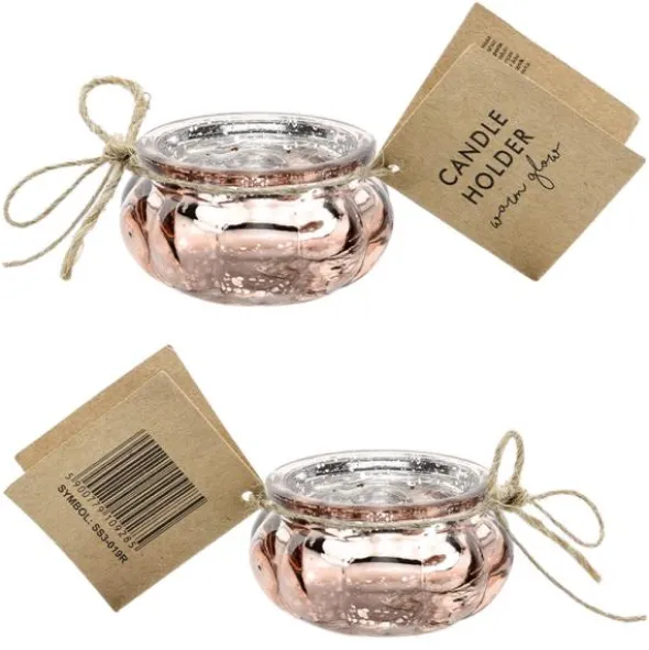 Ljushållare Glas Roséguld