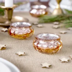 Ljushållare Glas Roséguld