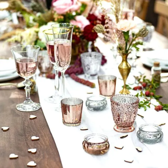 Ljushållare Glas Roséguld