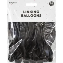 Länkande Latexballonger Svart 20-pack