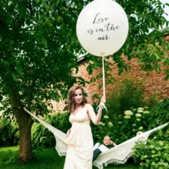 Love Is In The Air Gigantisk Ballong Vit och Svart