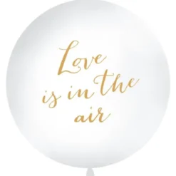 Love Is In The Air Gigantisk Ballong Vit och Guld