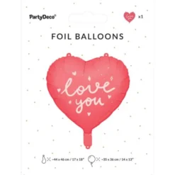 Love You Folieballong Hjärta