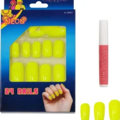 Lösnaglar Neongul (24-pack)