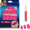Lösnaglar Neonrosa (24-pack)