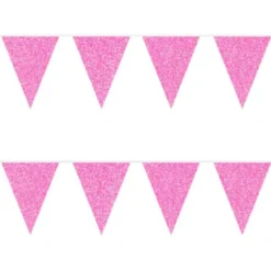Magenta Glitter Flaggirlang