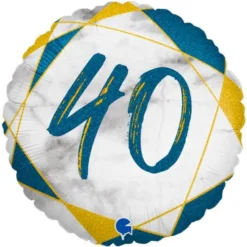 Marble 40 Holografisk Ballong Mörkblå