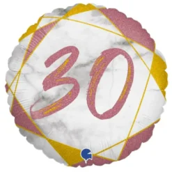 Marble 30 Holografisk Ballong Rosa